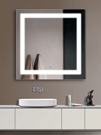 LED Illuminated square mirrors
